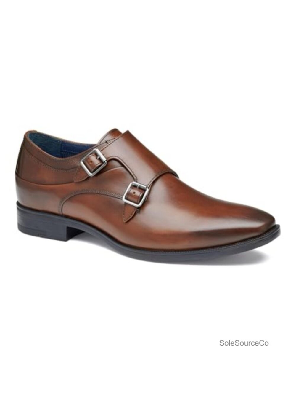 Full Grain Leather Double Buckle Monk Dress Shoes Slip-On Formal